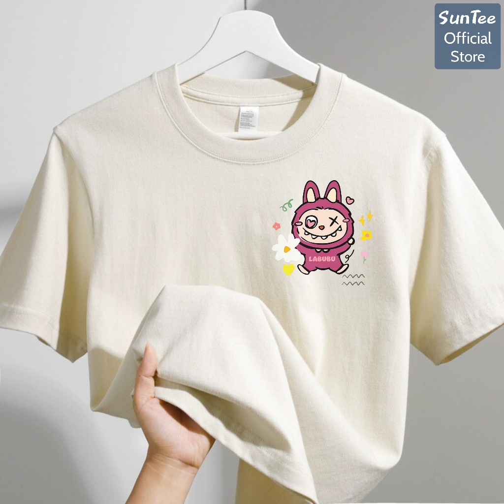 Áo thun nữ form vừa SUNTEE STFV139 phong cách basic in hình Labubu 039 vải cotton 250GSM thoáng mát