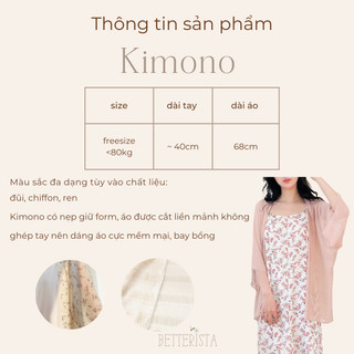 Áo khoác kiểu Kimono hoa gấm Betterista