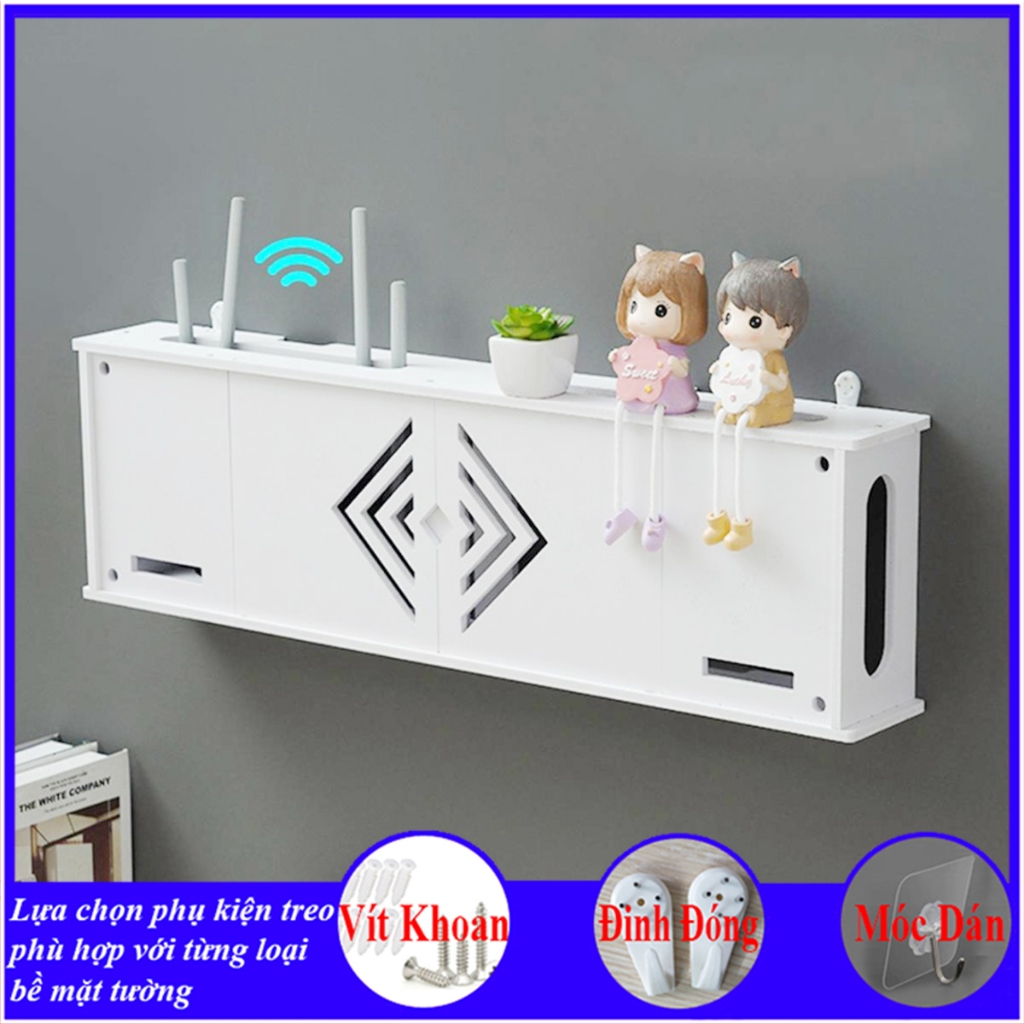 Hộp đựng wifi treo tường, chất liệu gỗ Pitech cao cấp, chống nước tuyệt đối