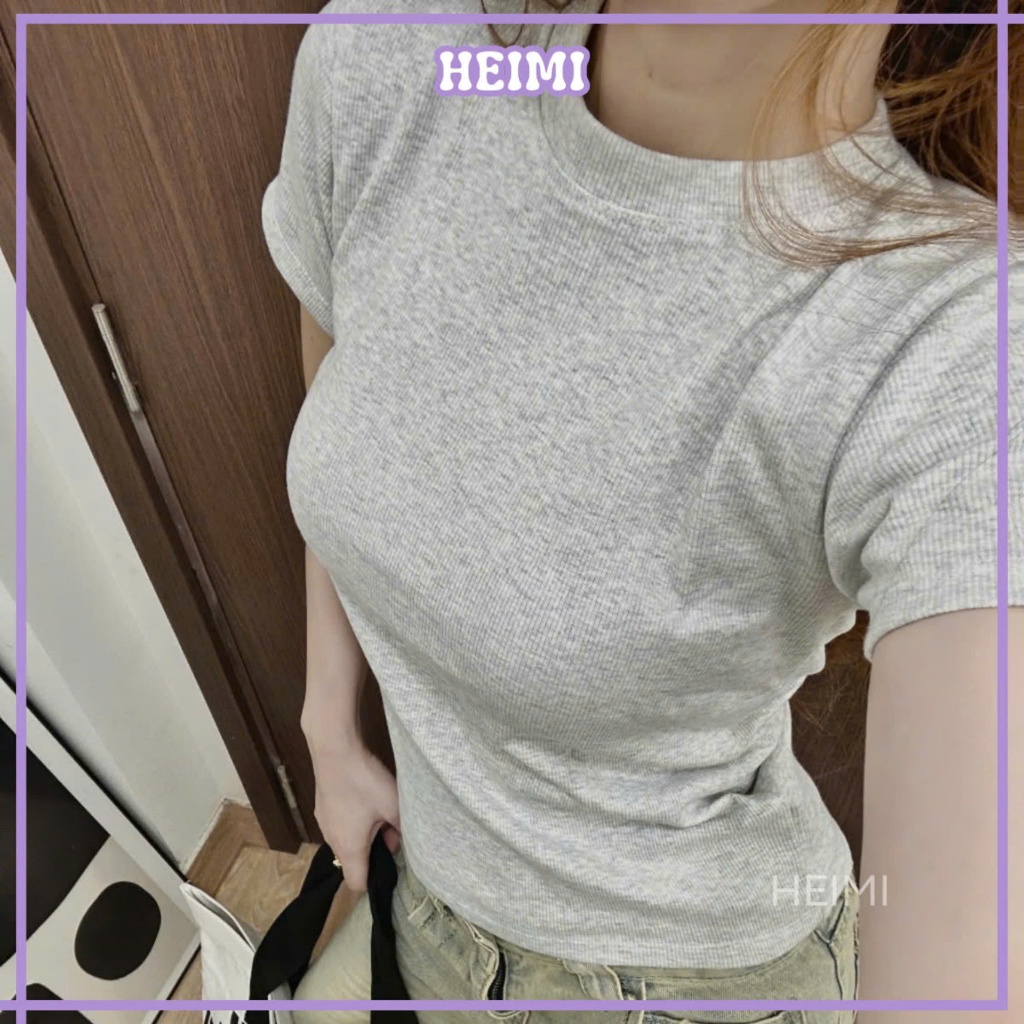 Áo Thun Trơn Form Ôm HEIMI, Áo Thun Baby Tee Basic Đủ Màu Chất Thun Co Giãn Thoáng Mát | BigBuy360 - bigbuy360.vn