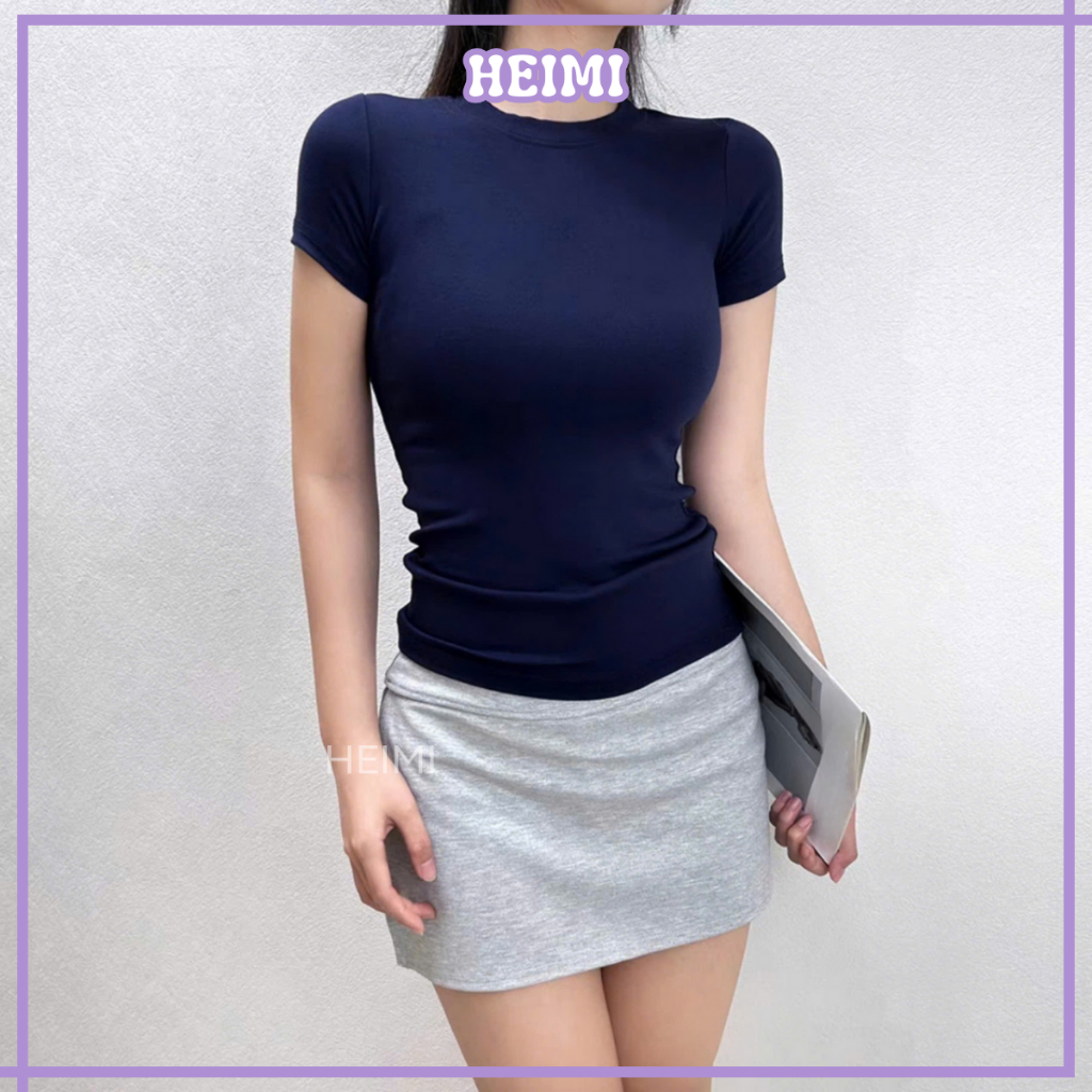 Áo Thun Trơn Form Ôm HEIMI, Áo Thun Baby Tee Basic Đủ Màu Chất Thun Co Giãn Thoáng Mát | BigBuy360 - bigbuy360.vn