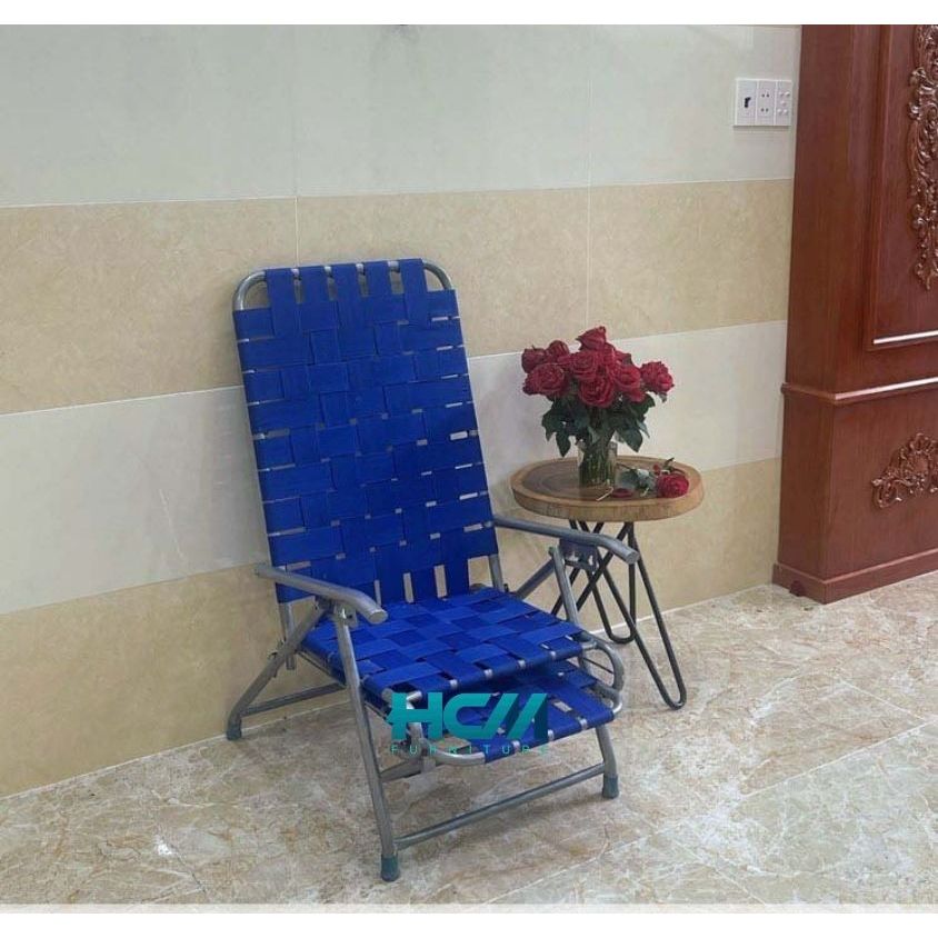 Ghế bố xếp dây dù khung sắt - Nội Thất Quang Đức