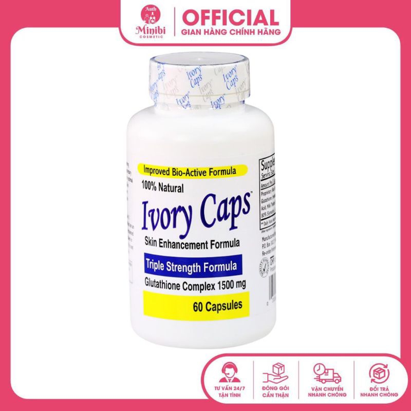 Viên uống trắng da ivory caps viên uống bổ sung Glutathione