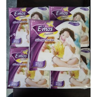 {CHÍNH HÃNG-LOẠI NHỎ}-Combo 5 gói khăn giấy ăn cao cấp Emos Premium gói 100 tờ 2 lớp 24 x 24