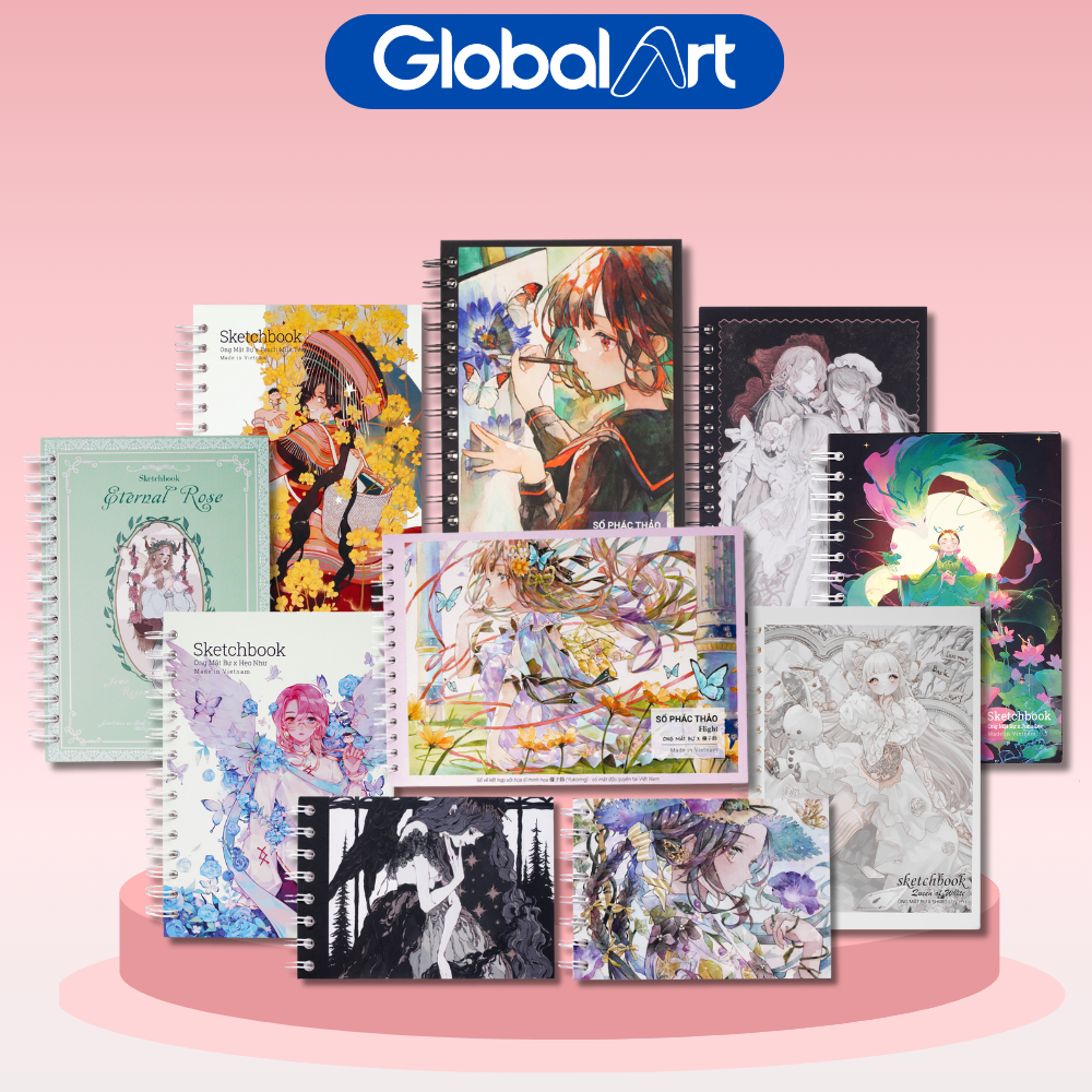 Sổ Sketch Ong Mặt Bự A5 190gsm Sổ Vẽ, Sổ Luyện Vẽ Không Kỵ Tẩy Tặng Kèm Tranh Line Art