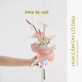 PASTEL - Hoa cưới lụa cầm tay cô dâu - Bó hoa cưới cầm tay cô dâu - Bông cưới cầm tay cô dâu Hoa lụa BÔNG BY CATT