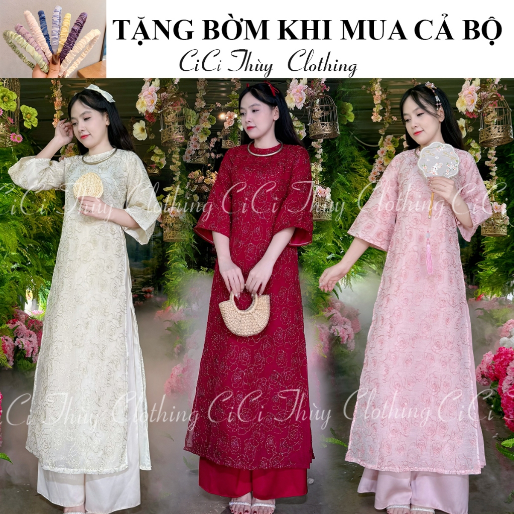 Áo Dài Ngọc Hỷ - Áo Dài Cách Tân 4 Tà Dáng Eo Phù Hợp Chị Em Đi Đám Cưới,Ăn Hỏi - CiCi Thùy Clothing