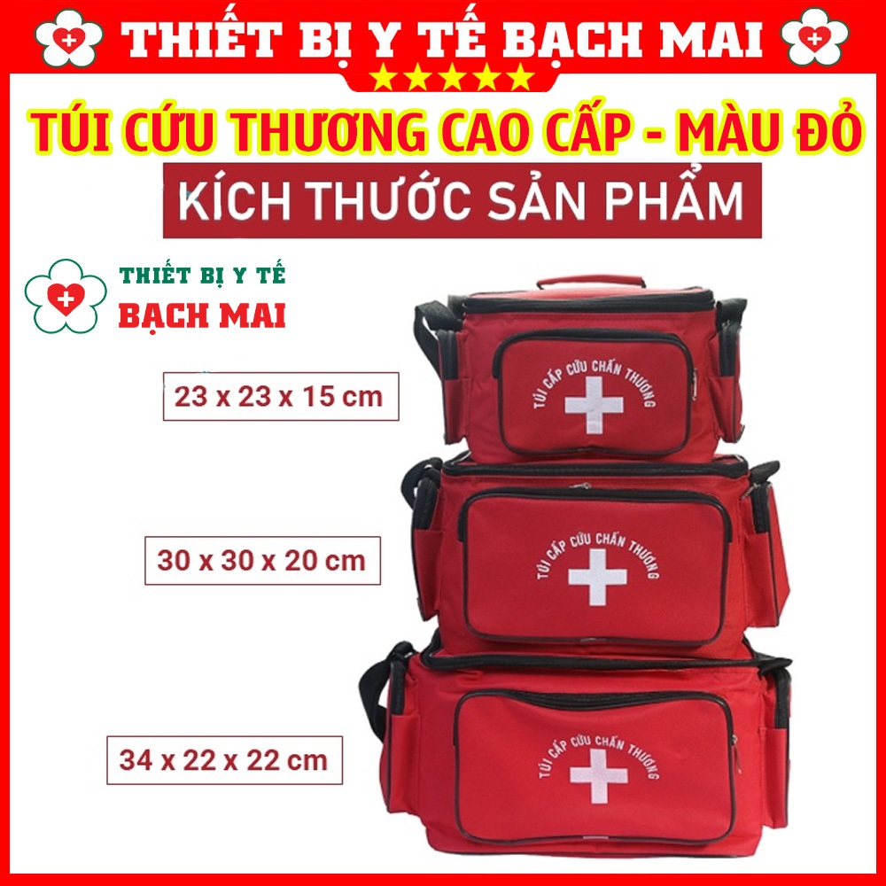 TÚI CỨU THƯƠNG ĐỎ TO - TÚI Y TẾ MÀU ĐỎ CAO CẤP ĐỦ 4 SIZE KÍCH THƯỚC