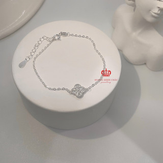 Lắc tay nữ Cỏ 4 Lá bạc chuẩn chính hãng Hoàng Minh Châu