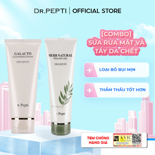 [Combo] Sữa Rửa Mặt Và Tẩy Da Chết Dr.Pepti Galacto Cleansing Foam & Herb Natural Peeling Gel