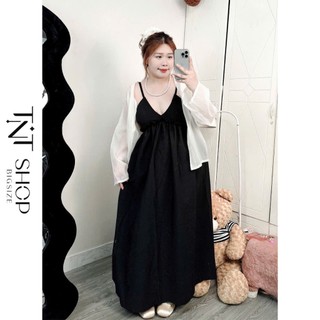 ĐẦM MAXI BIGSIZE 2 DÂY BÈO NGỰC [TNT SHOP BIGSIZE 60KG 90KG]