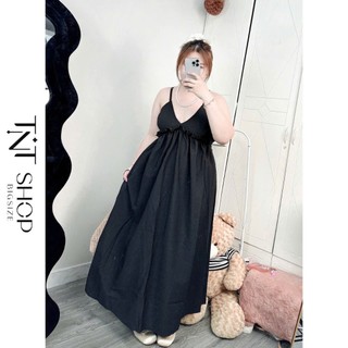 ĐẦM MAXI BIGSIZE 2 DÂY BÈO NGỰC [TNT SHOP BIGSIZE 60KG 90KG]