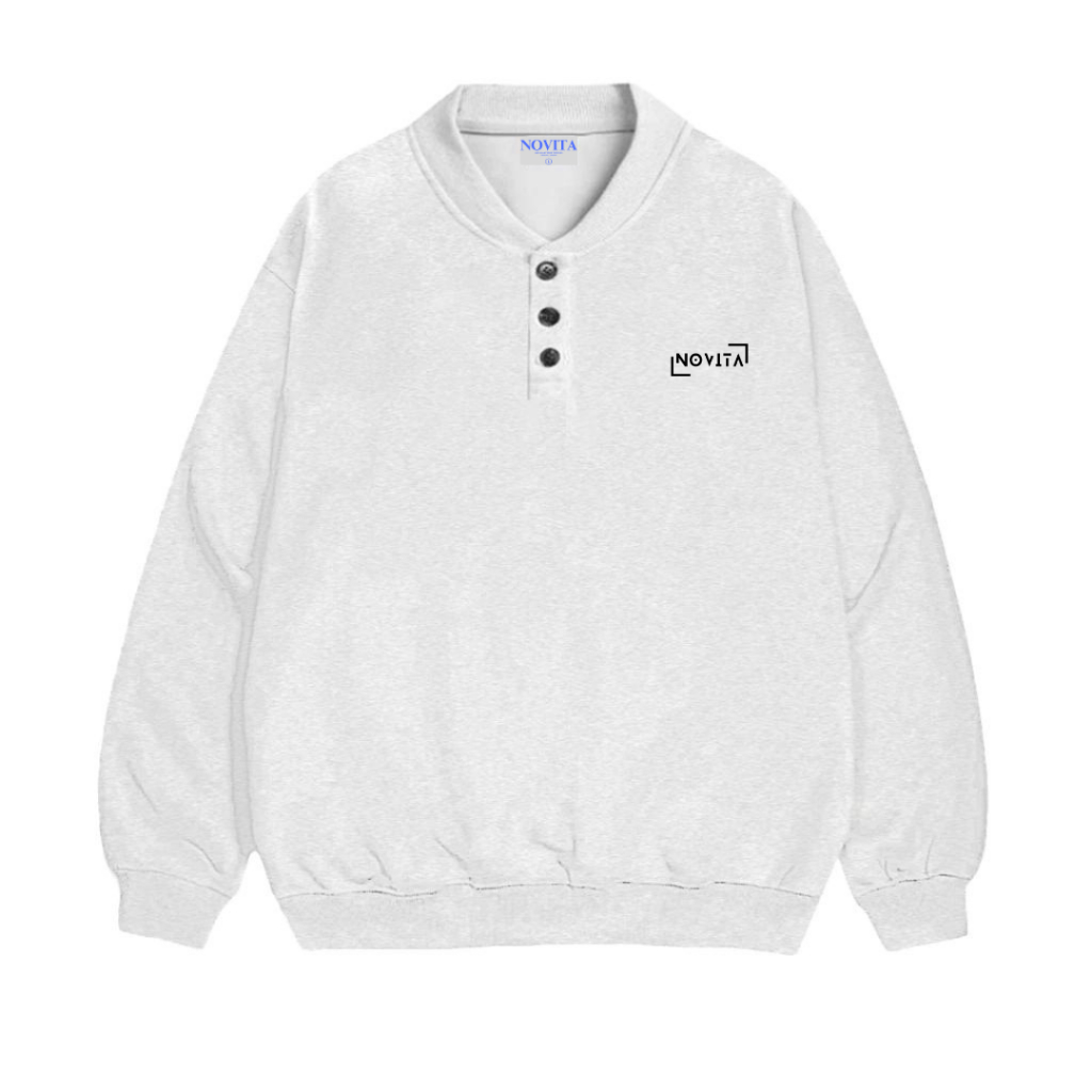 Áo Sweater Cổ Tim NOVITA Nỉ 2 Da Unisex Nam Nữ Local Brand/[Novita]