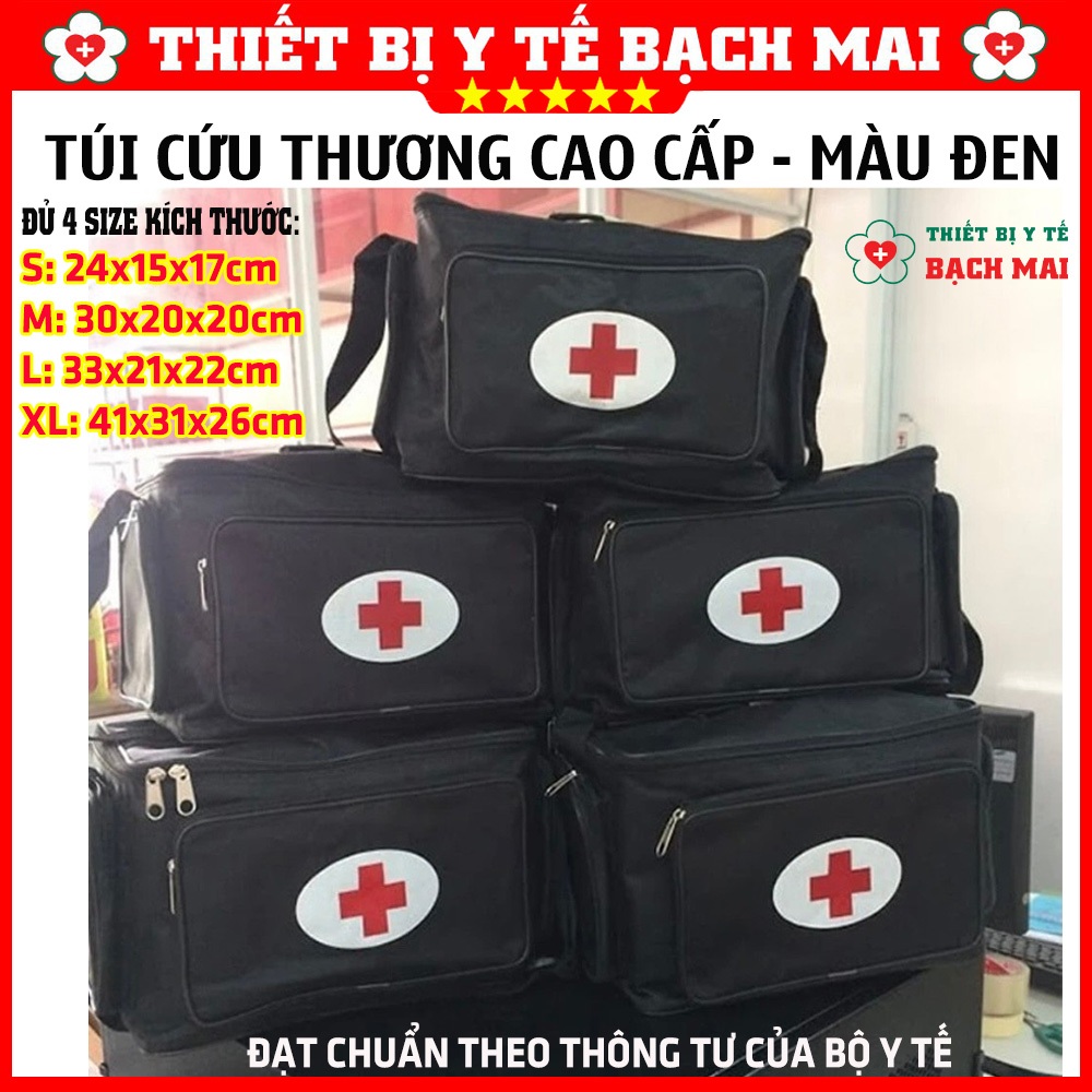 [ĐỦ SIZE] Túi Cứu Thương Màu Đen 4 Kích Thước - Túi Y Tế - Túi Cấp Cứu Chấn Thương Đạt Chuẩn BYT