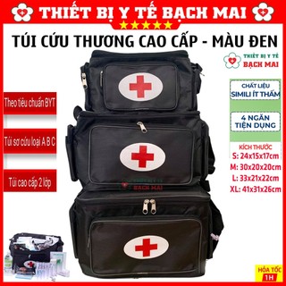 [ĐỦ SIZE] Túi Cứu Thương Màu Đen 4 Kích Thước - Túi Y Tế - Túi Cấp Cứu Chấn Thương Đạt Chuẩn BYT