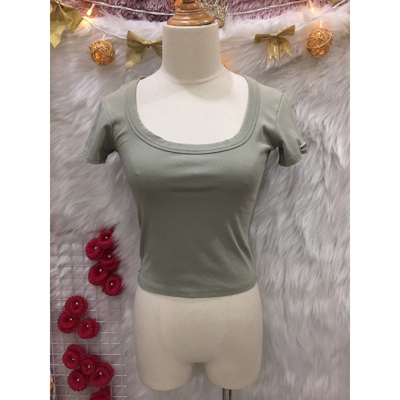 (A34)Áo Croptop 2 hand- hiệu JI MEI NAI- Size  S(A34)