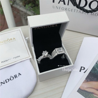 [Link 1] Nhẫn bạc đôi nam nữ Umelyn Silver thiết kế đính đá cao cấp fullbox Pan.dora chất liệu bạc ta