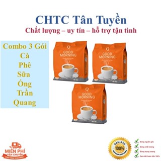 Combo 3 bịch cafe sữa 3 in 1 Good Morning - cafe ống Trần quang. Gói 480g (24 ống x 20g)