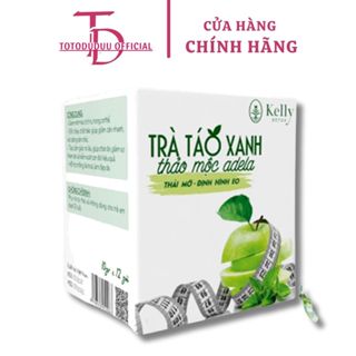 Trà Táo Xanh kelly detox giảm cân, thảo mộc xanh định hình eo thon,dáng đẹp,thải mỡ hộp 12 gói