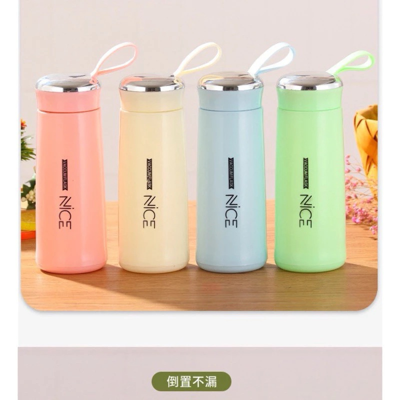 Bình đựng nước 2 lớp lõi thuỷ tinh,bình NICE siêu cute giá sỉ, có dây xách