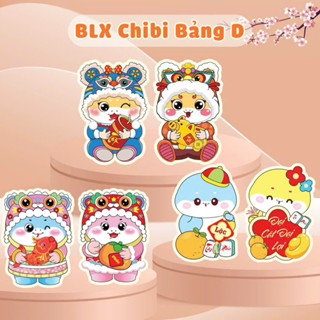 100 BAO LÌ XÌ CHIBI CHIẾU QUANG 7 màu , BAO LÌ XÌ TẾT 2025, Bao lì xì hoạt hình, bao lì xì labubu