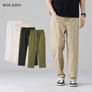 Quần Dài Kaki Dáng Baggy Ống Suông Cạp Chun Unisex Nam Nữ SOLADO QBK