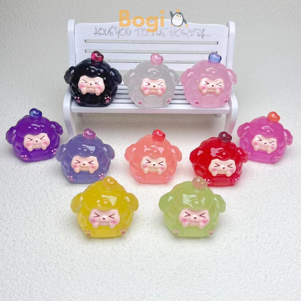 Set 10 bé charm cute dạ quang phát sáng, Mô hình kiki bánh bao dạ quang, kiki ú nu siêu cute