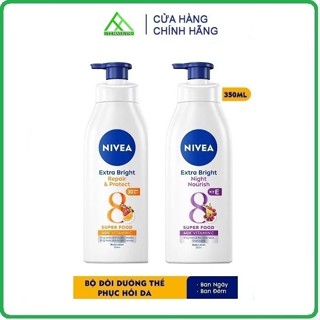Combo Sữa Dưỡng Thể Nivea Ban Ngày SPF30 PA++350ml & Ban Đêm Bổ Sung Collagen 350ml