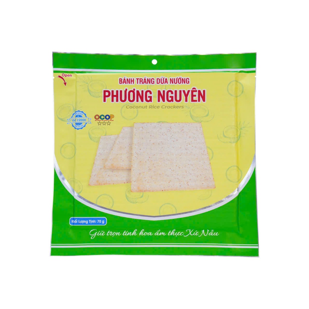 Sét 10 bì bánh tráng dừa nướng Phương Nguyên 70g