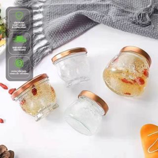 Hũ đựng yến chưng thuỷ tinh dáng bầu nắp thiếc 75ml ~ 150ml - HB75 & HB150