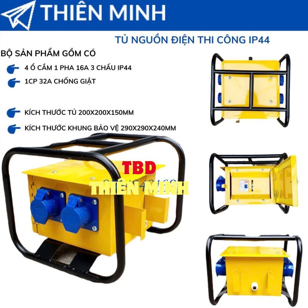 TỦ ĐIỆN NGUỒN THI CÔNG 1 PHA 3 PHA IP44/IP67