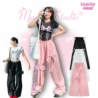 Quần Kaki Túi Nơ Mamie studio, ống rộng đứng form nam nữ y2k - clothingforgirl