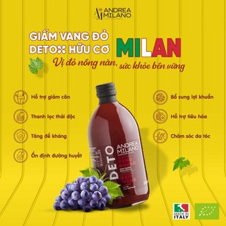 Giấm vang trắng - vang đỏ hữu cơ nguyên chất chai 500ml Milano - Ăn Kiêng - Giảm Cholesterol - Ăn thực dưỡng