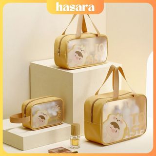  Hasara Túi đựng mỹ phẩm đồ make up túi du lịch đựng đồ trang điểm cá nhân skincare TOAST PVC chống nước TMP17 