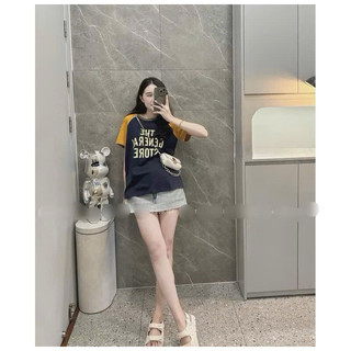 ÁO PHÔNG GIẤY CHỮ PHA TAY FROM BASIC HÀNG QC MS13301