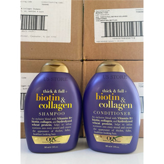 [Chính hãng - Bản Mỹ] Cặp dầu gội xả Biotin tím Thick & Full Biotin & Collagen OXG 385ml