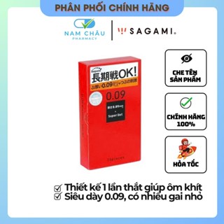 Bao cao su Sagami Super Dot 009, bao dày 0.09mm, thiết kế nhiều gai , kéo dài thời gian, Hộp 10 cái