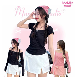 Áo thun cúp cổ vuông ôm gọn chất tăm lạnh mỏng nhẹ, co giãn thoải mái - Mamie studio x clothingforgirl