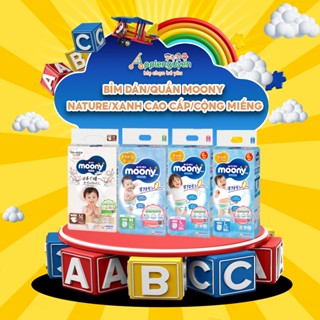 [HÀNG MỚI VỀ] Bỉm Dán/Quần Moony Nhật Bản Natural/ Cộng miếng/Tiêu Chuẩn Đủ Size | Applenguyen94