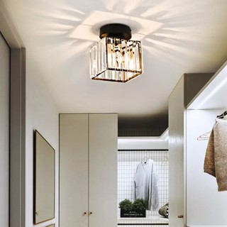 Đèn ốp trần họa tiết vuông pha lê