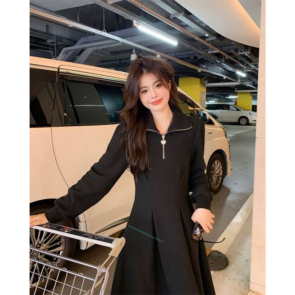Váy dài tay polo basic Tuvada, XẢ 15K váy thu đông dáng dài, đầm dài tay nữ dáng dài - VPL137 | BigBuy360 - bigbuy360.vn