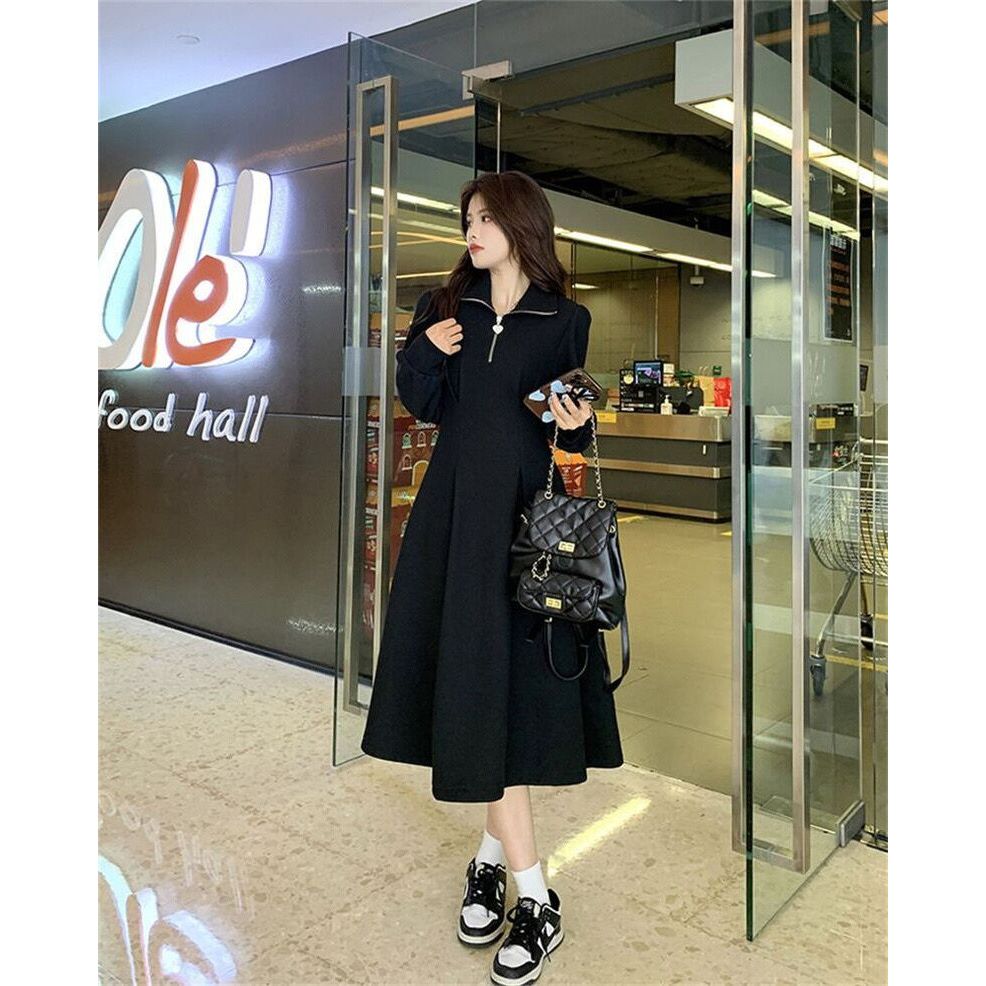 Váy dài tay polo basic Tuvada, XẢ 15K váy thu đông dáng dài, đầm dài tay nữ dáng dài - VPL137 | BigBuy360 - bigbuy360.vn