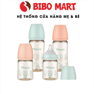 Bình Sữa Moyuum Hàn Quốc Bản BABY Nhựa PPSU Cao Cấp Chịu Nhiệt Tốt Núm Ti Silicon Siêu Mềm Chống Sặc,
