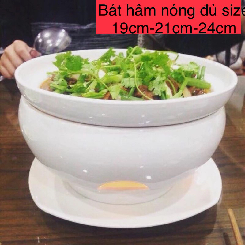 BÁT HÂM NÓNG THỨC ĂN - GỐM SƯ BÁT TRÀNG( tặng kèm 2 nến đốt)