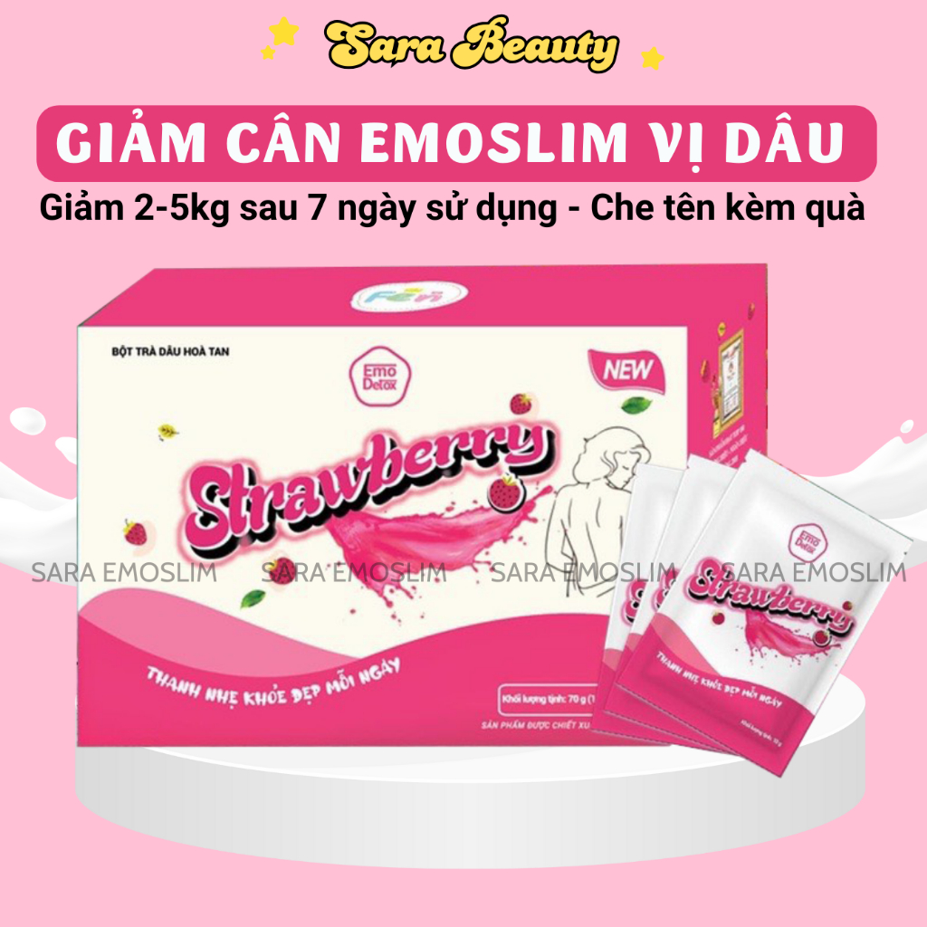 (CHÍNH HÃNG) NƯỚC GIẢM CÂN EMOSLIM VỊ DÂU CHÍNH HÃNG/ an toan hieu qua/tặng kèm chai pha