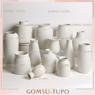 Bình Hoa màu TRẮNG PASTEL nhiều mẫu, lọ hoa phong cách retro cổ điển gốm sứ tupo Bát Tràng