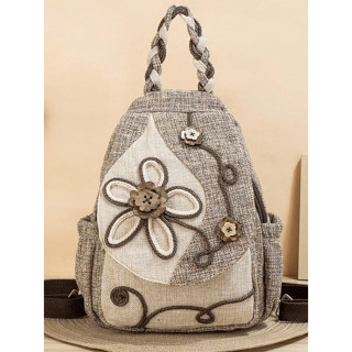  Balo nữ vải thổ cẩm phong cách vintage họa tiết hoa nổi độc đáo thời trang dạo phố 