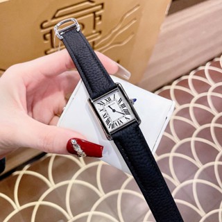 Đồng hồ C@rtler Tank Must Watch Larger WSTA0041, Size 26x33 mm, dây da, Full box, Luxury Diamond Watch