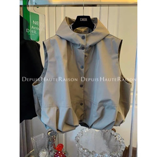 Áo khoác nữ ba lỗ có mũ chất kaki gió lót lụa form basic dễ phối đồ  .H72