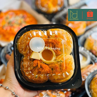 50 Hộp Nhựa Đế Đen HT12 - Hộp đựng rau câu - Hộp đựng xôi chè